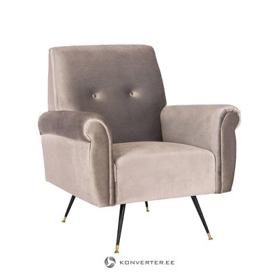Gray velvet armchair boas (safavieh)