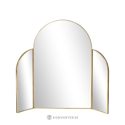 Настенное зеркало в золотой раме (клен), целое
