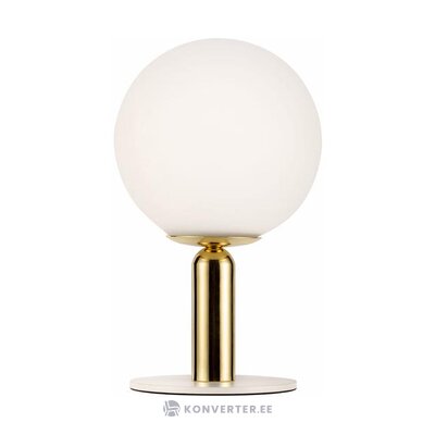 Zeltbalta dizaina galda lampas pērle (pauleen) neskarta