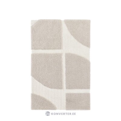 Pörröinen vaaleanharmaakuvioinen matto (jade) 120x180 ehjä