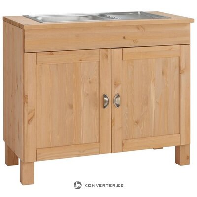 1/2 light brown solid wood washbasin cabinet (oslo)