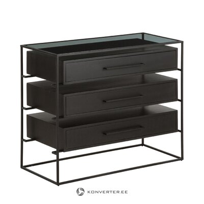 Black chest of drawers with glass top (lyle)