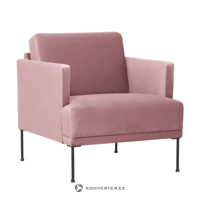 Vaaleanpunainen sametti nojatuoli (fluente)