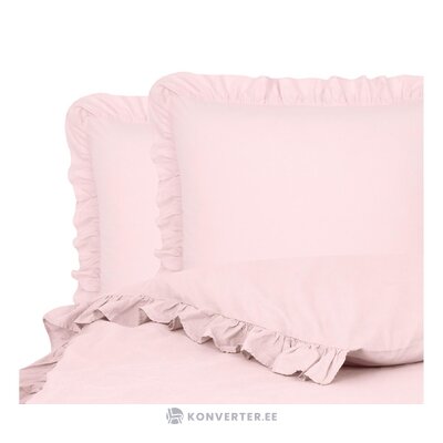 Rozā kokvilnas gultas veļas komplekts 3-daļīgs (florence) neskarts