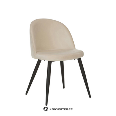 Smėlio spalvos aksominė kėdė amy (anderson) su grožio trūkumais