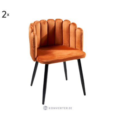 Oranža dizaina samta krēsla apskāviens (novita) neskarts