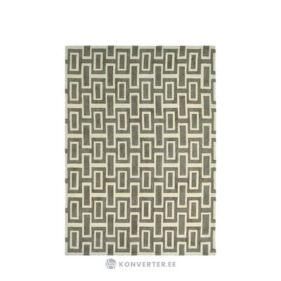 Beige-harmaa kuviollinen villamatto syvennys (wedgwood) 170x240 ehjä