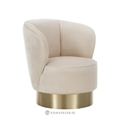 Светло-серое дизайнерское кресло (оливия) нетронуто