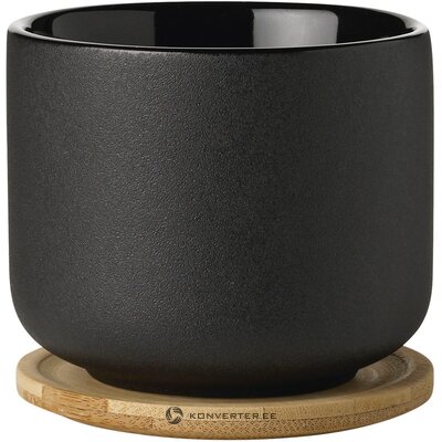 Matte black stoneware top with lid / base theo (stelton) whole, boxed, defective, hall sample