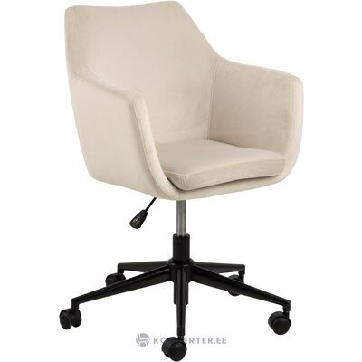Smėlio spalvos aksominė biuro kėdė nora (actona) su grožio trūkumu