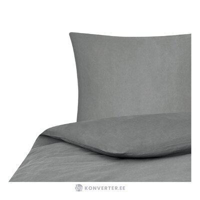 Dark gray cotton bedding set (arlene) 135x200 + 80x80 with a beauty flaw
