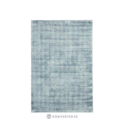 Light blue hand-woven viscose carpet (jane) 200x300 with a beauty flaw.