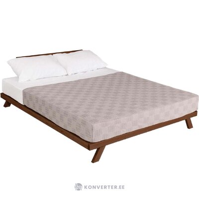 Dark brown solid wood bed allegro (woodman) 160x200 intact