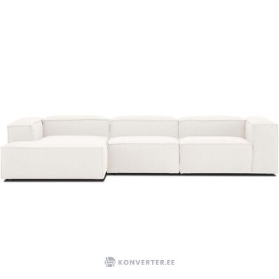 Светлый большой модульный диван с оттоманкой (Леннон) 327см с косметическим дефектом