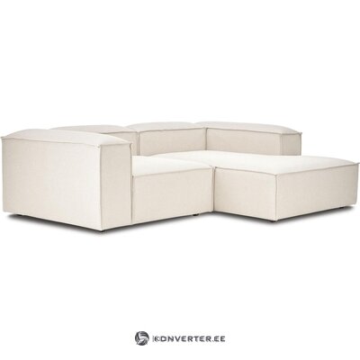 Šviesiai smėlio spalvos kampinė modulinė sofa (lennon) 238x180 su kosmetiniu defektu