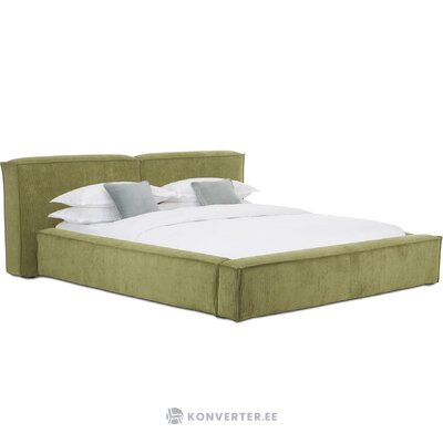 Olive green bed with storage (lennon) 140x200