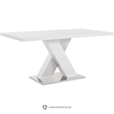 Valkoinen korkea kiiltävä ruokapöytä (laatikko, koko)