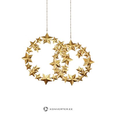 Kuldne Metallist Dekoratiivkaunistus Stars 2-Osaline (Hoff Interieur)
