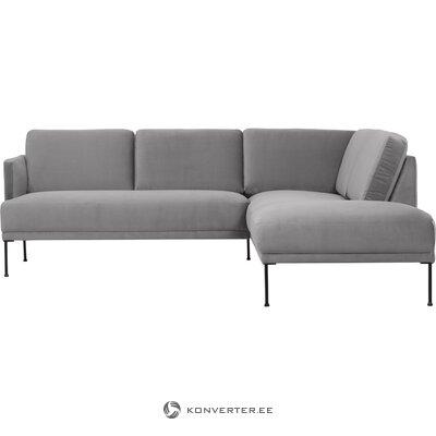 Tamsiai pilka aksominė kampinė sofa (fluente)