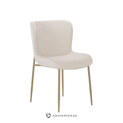 Smėlio spalvos aukso spalvos aksominė kėdė (tess)