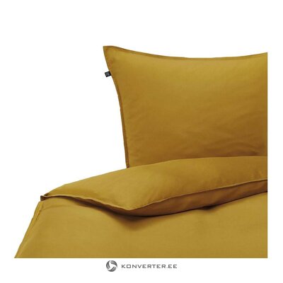 Okera dzeltena satīna gultas veļas komplekts satinado (hnl living) 155x220cm + 80x80cm