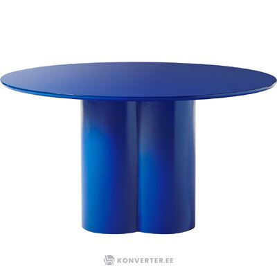 Zils apaļš pusdienu galds (pavasaris) ar skaistuma trūkumiem
