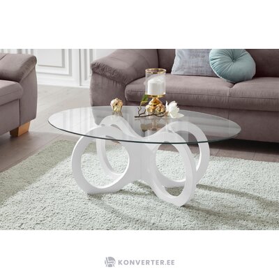 Coffee table with white glass top (ritmo), intact