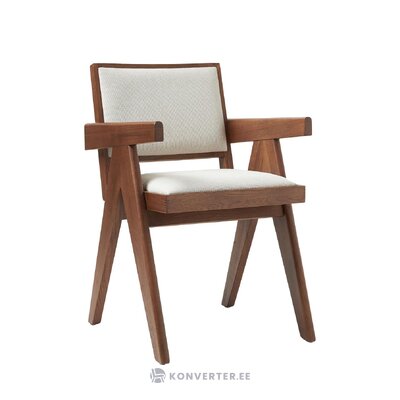 Rudos-baltos dizaino kėdė (partizanė) nepažeista