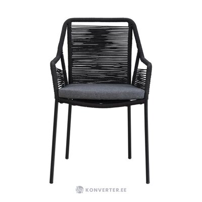 Melns dārza krēsls elba (2-savienojumi) neskarts