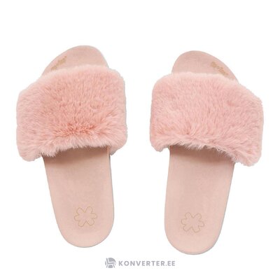 Pink women&#39;s slippers half furry (flip*flop) whole