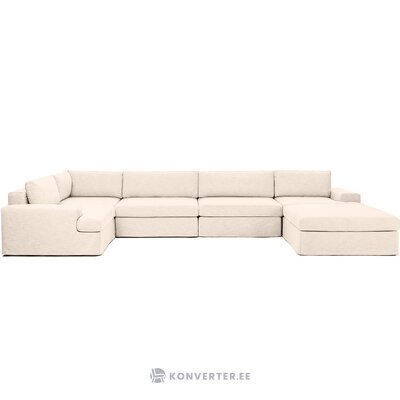 Large beige corner sofa (Russell) intact