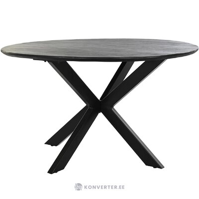 Черный круглый обеденный стол из массива дерева cleo (деталь) неповрежденный