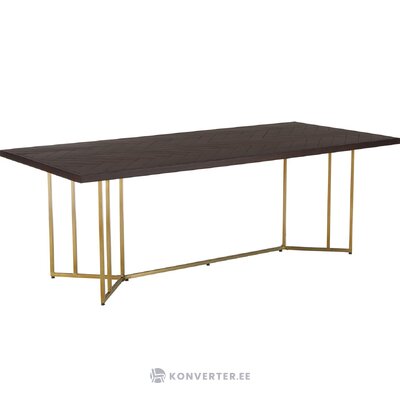 Обеденный стол из цельного дерева в черном и золотом дизайне (luca), нетронутый