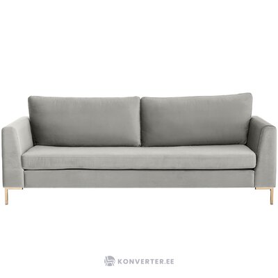 Light gray velvet sofa (luna) intact