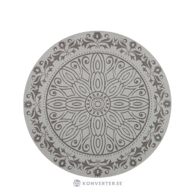 Gray round carpet with floral pattern (hanse home)d=140 whole
