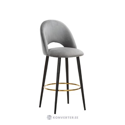 Pilkos spalvos aksominė baro kėdė (rachel) nepažeista