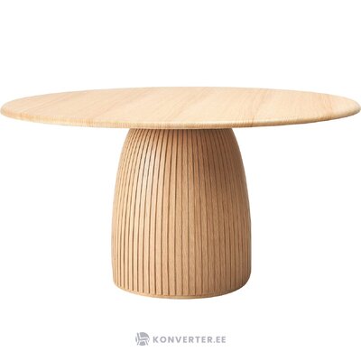 Apvalaus dizaino medžio masyvo pietų stalas (nelly) su grožio trūkumais