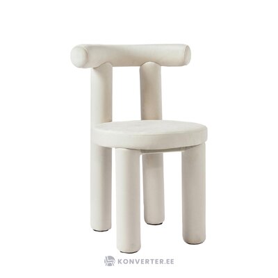 Balto dizaino aksominė kėdė (calan) nepažeista