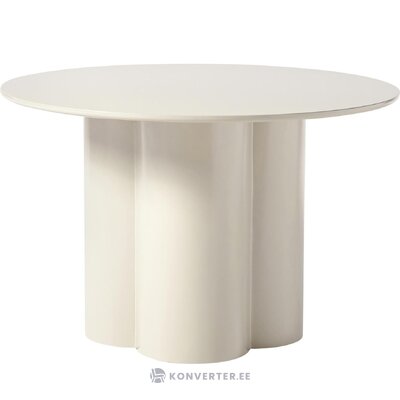 Valkoinen pyöreä ruokapöytä (jousi) ehjä