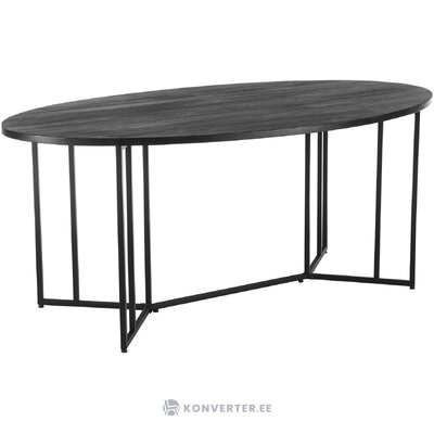 Juodas ovalus pietų stalas (luca) 100x180 su grožio trūkumu