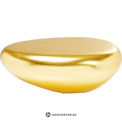 Zelta dizaina kafijas galda akmentiņš (kare dizains) ar skaistuma trūkumiem