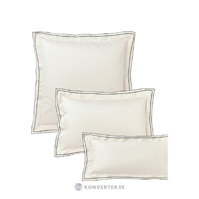 White cotton pillowcase with black stripe (carlotta) 80x80 whole
