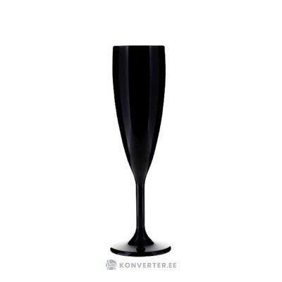 Бокалы для шампанского черные, набор 6 шт. Талия (квадратные) нетронутые