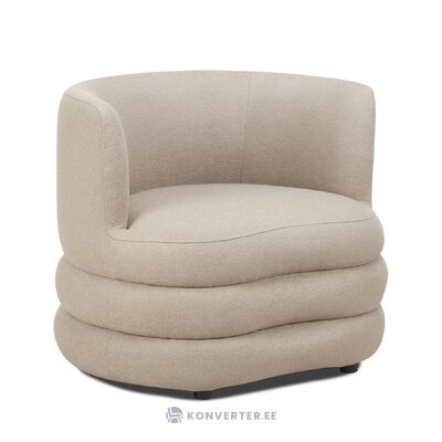 Dizaina atzveltnes krēsls ar smilškrāsas bukles audumu (solomon) neskarts