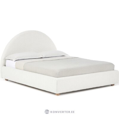 Krēmkrāsas polsterēta gulta ar glabātuvi (ebba) 200x200 komplektā