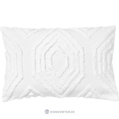 Baltas medvilninis pagalvės užvalkalas su kuokštinėmis detalėmis (faith) 40x60 visuma