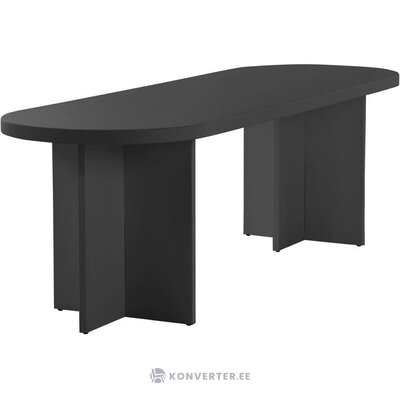 Juodas ovalus pietų stalas cruz (jotex) 260x80 su kosmetiniais defektais