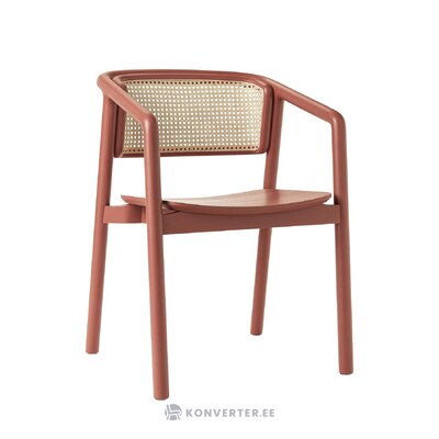 Medžio masyvo kėdė (gali) terakotos spalvos su grožio trūkumu