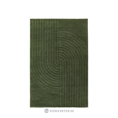 Lietots zaļš vilnas paklājs ar rakstu (mūrnieks) 200x300