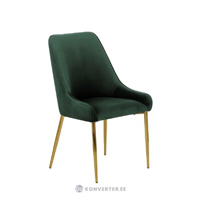 Tamsiai žalio dizaino aksominė kėdė (atidaryta) nepažeista